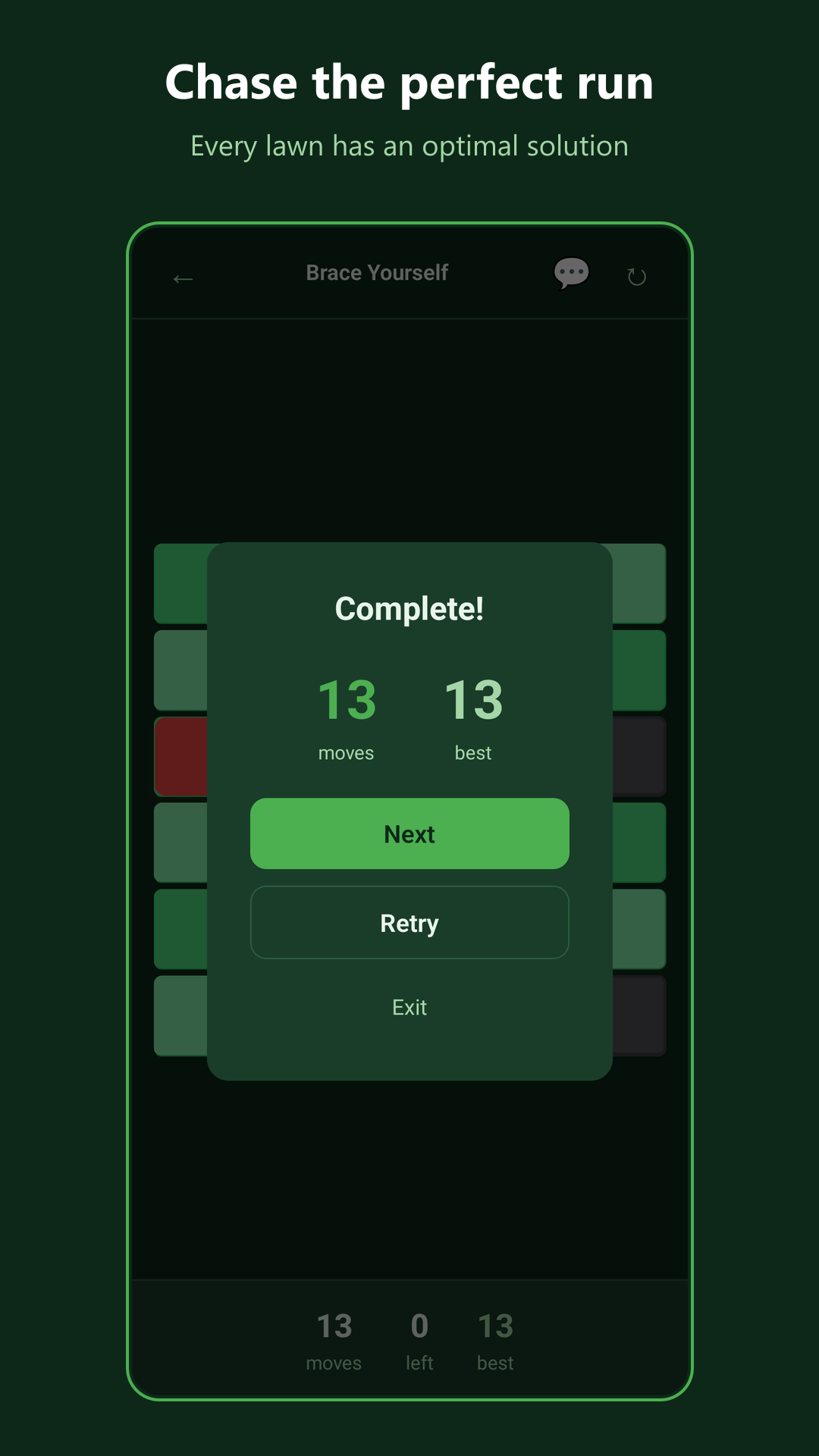 Puzzle complete celebration with move count